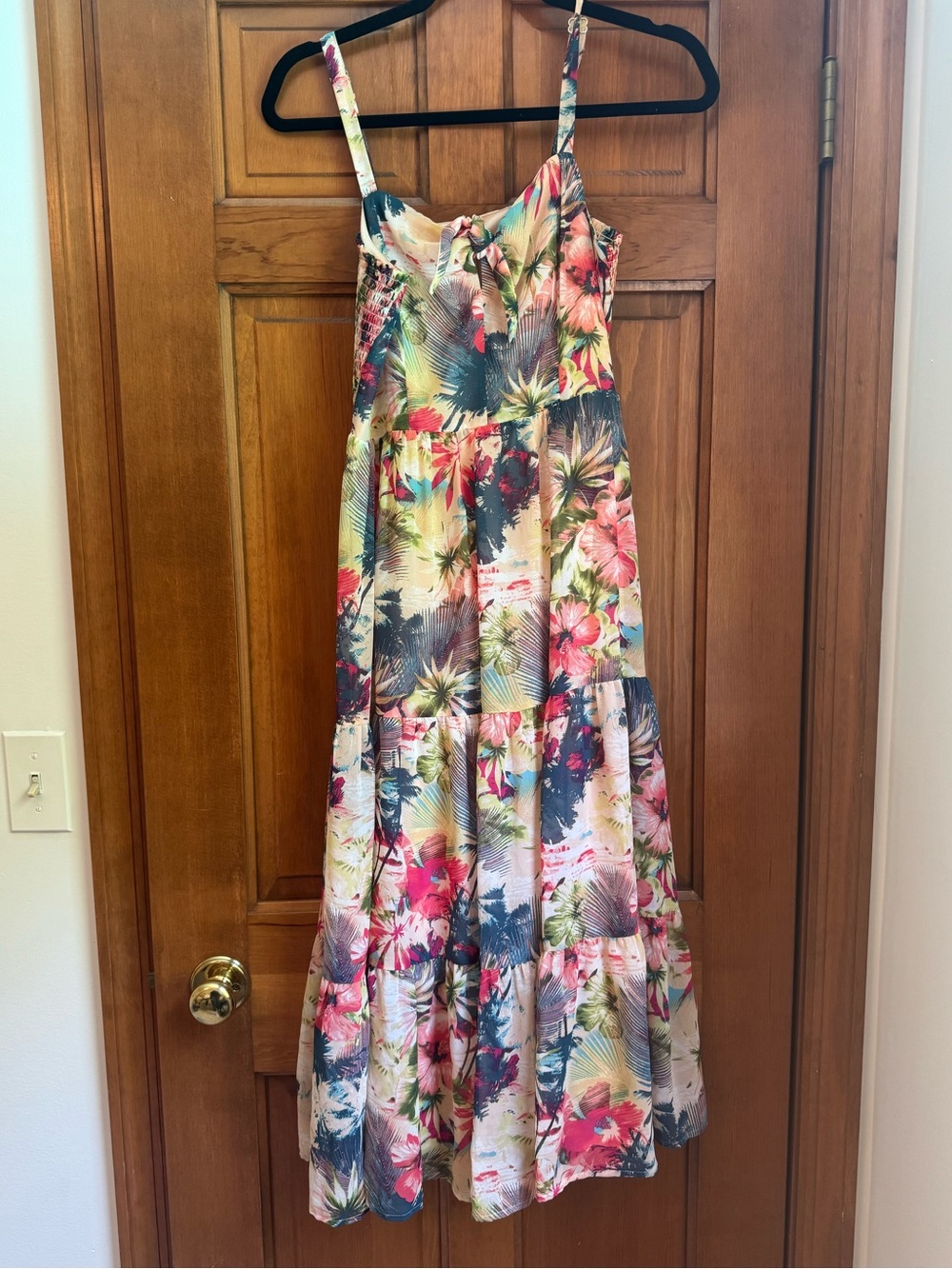 INC International Concepts Multicolor Floral Tiered Maxi Dress